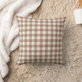 Cojín Decorativo Cuidadosamente Conejo Conejo Gingham - Mocha Mouss