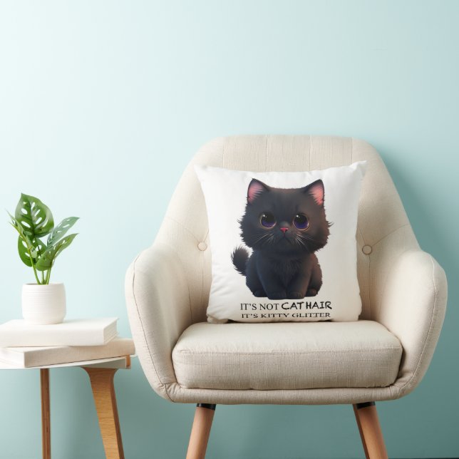 Cojín Decorativo Cuidadoso gato negro (Silla)