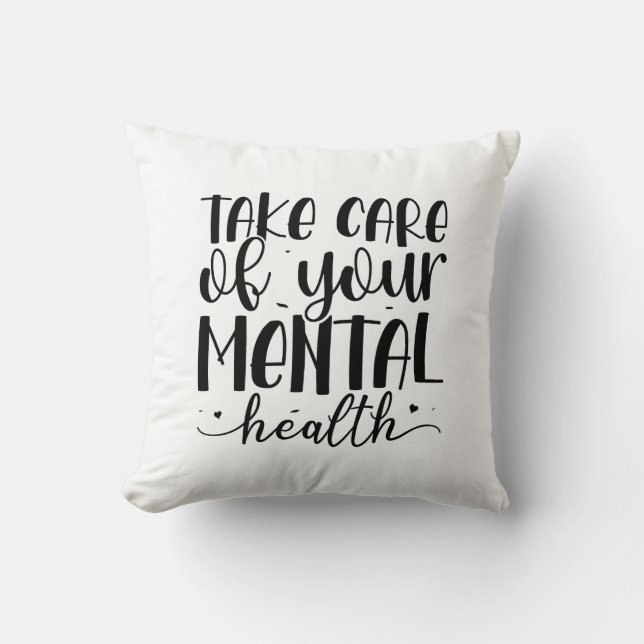 Cojín Decorativo Cuidar su salud mental (Anverso)