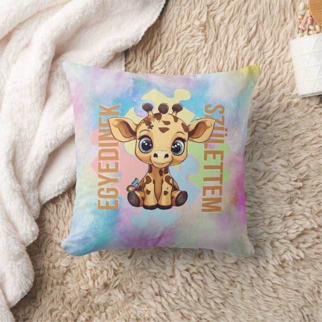 Cojín Decorativo Cuki affirmációk | SNI Zsiráf | Egyedinek (Manta)