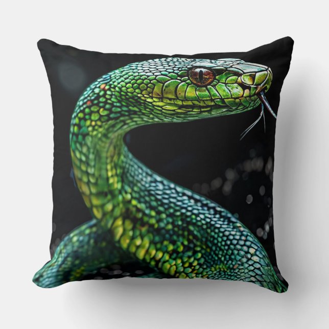 Cojín Decorativo Culebra verde (Anverso)