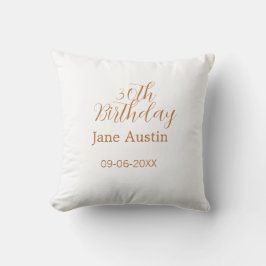 Cojín Decorativo cumpleaños 30 cobre marrón simple elegante nombre