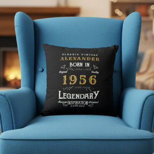 Cojín Decorativo Cumpleaños 70 Personalizado Nacido en 1956 Leyenda