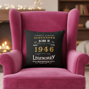 Cojín Decorativo Cumpleaños 80 Personalizado Nacido en 1946 Leyenda
