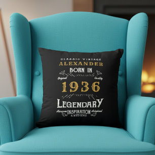 Cojín Decorativo Cumpleaños 90 Personalizado Nacido en 1936 Leyenda