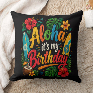 Cojín Decorativo Cumpleaños Aloha Hibisco Hawái