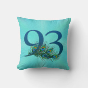 Cojín Decorativo Cumpleaños aniversario elegante pluma de pavo real
