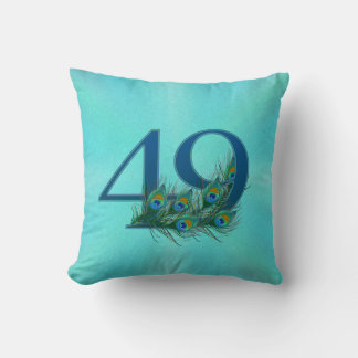 Cojín Decorativo Cumpleaños aniversario elegante pluma de pavo real