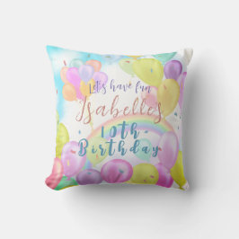 Cojín Decorativo Cumpleaños de Balloon Pastel