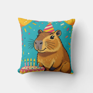 Cojín Decorativo Cumpleaños de Capybara