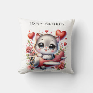 Cojín Decorativo Cumpleaños de Kitten Pilot