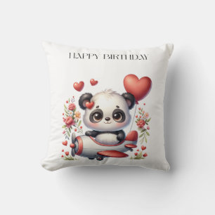 Cojín Decorativo Cumpleaños de Panda Piloto