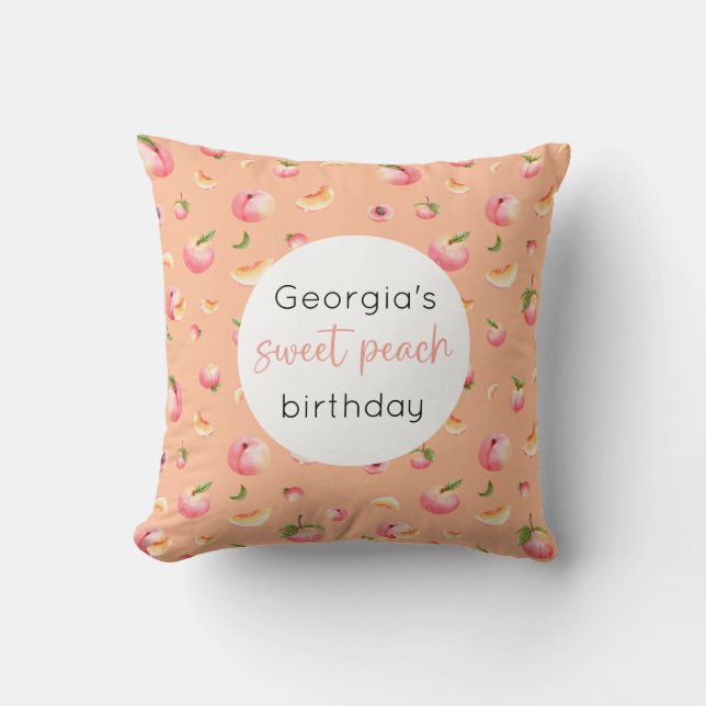 Cojín Decorativo Cumpleaños de Sweet Peach (Anverso)