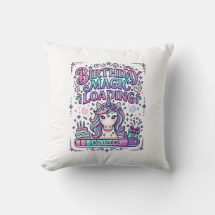 Cojín Decorativo Cumpleaños de Unicornio Magia Colorida Mercado Car