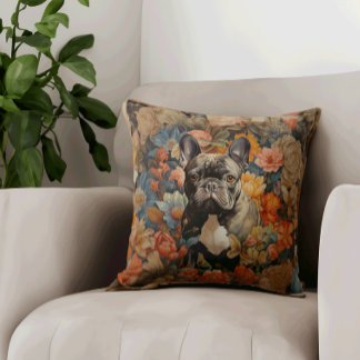 Cojín Decorativo Cumpleaños del Bulldog francés Frenchie Garden