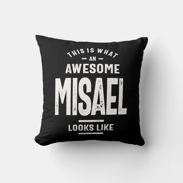 Cojín Decorativo Cumpleaños del nombre personalizado de Misael (Anverso)
