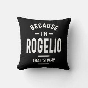 Cojín Decorativo Cumpleaños del nombre personalizado de Rogelio