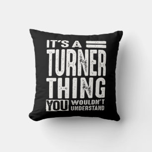 Cojín Decorativo Cumpleaños del nombre personalizado de Turner