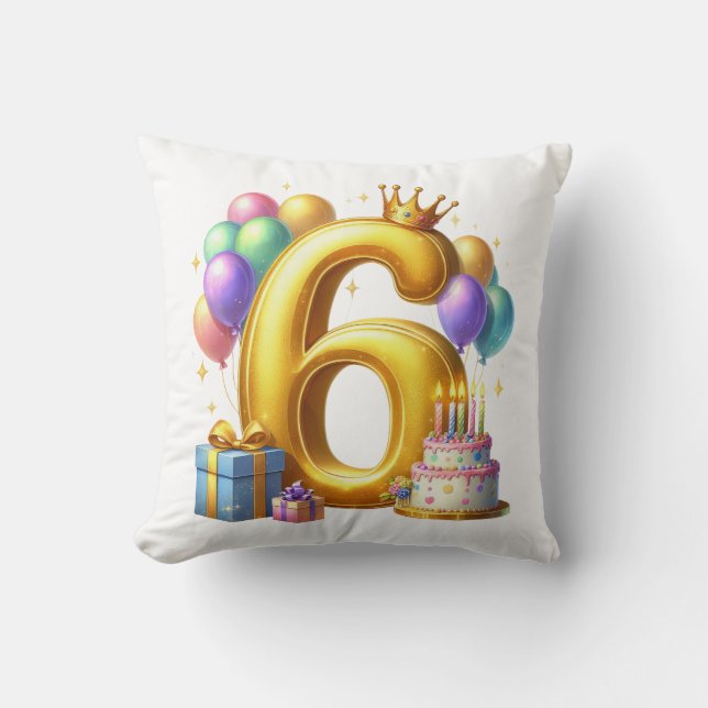 Cojín Decorativo Cumpleaños dorado 6 (Anverso)
