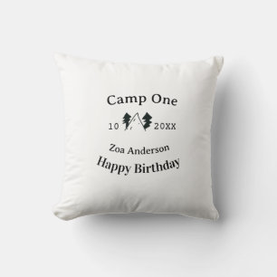 Cojín Decorativo Cumpleaños feliz nombre fecha campingaventura