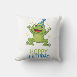 Cojín Decorativo Cumpleaños Feliz Rana Divertida Niños