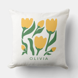 Cojín Decorativo Cumpleaños floral escandinavo personalizado