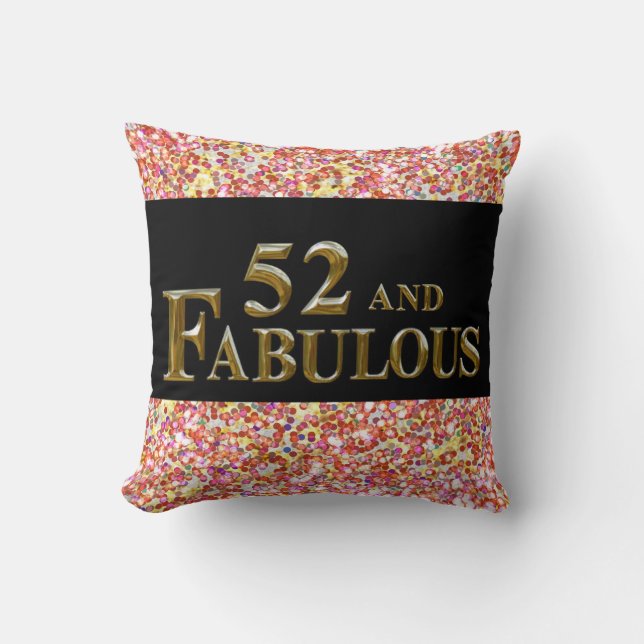 Cojín Decorativo Cumpleaños número 52  (Anverso)