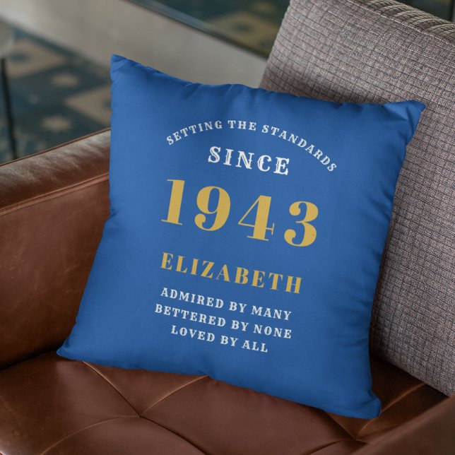 Cojín Decorativo Cumpleaños Personalizado 1943 Añadir tu nombre Blu (Subido por el creador)