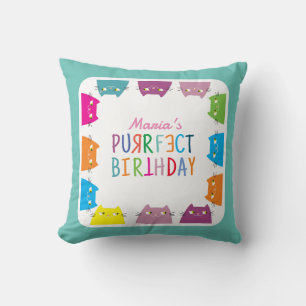 Cojín Decorativo Cumpleaños Purrfect Personalizado