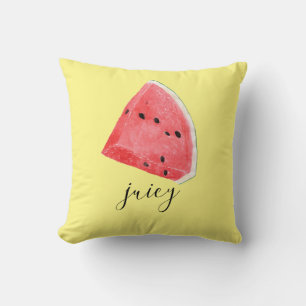 Cojín Decorativo Cuña de sandía jugosa acuarela