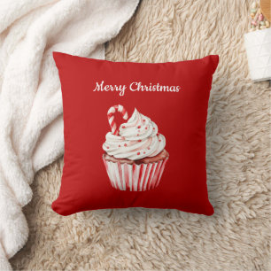 Cojín Decorativo Cupcake de Navidad con Bastón de Caramelo