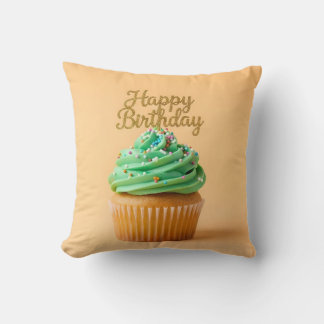 Cojín Decorativo Cupcakes de feliz cumpleaños