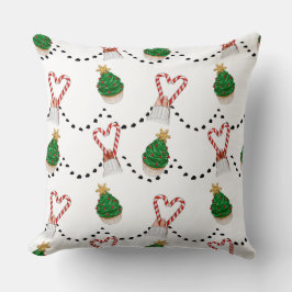 Cojín Decorativo Cupcakes y Candy Canes