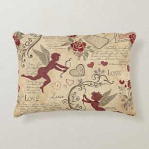 Cojín Decorativo Cúpido Romántico del Día de San Valentín del Viejo