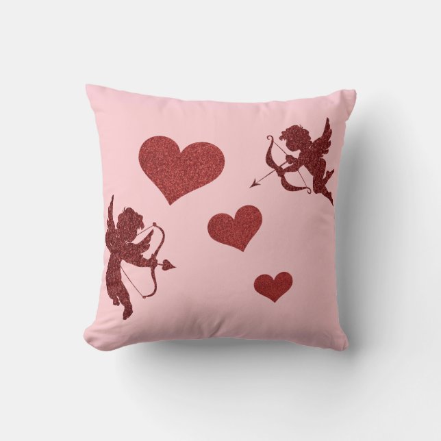 Cojín decorativo Cupido y Corazón (Anverso)