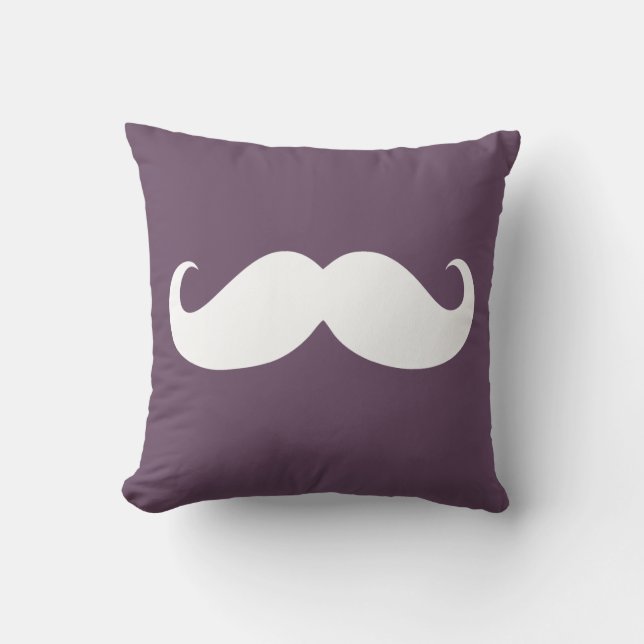 Cojín Decorativo Curioso bigote blanco 26 (Anverso)