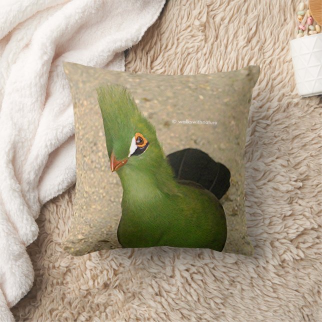 Cojín Decorativo Curioso curioso Guinea Turaco Ave Verde (Manta)