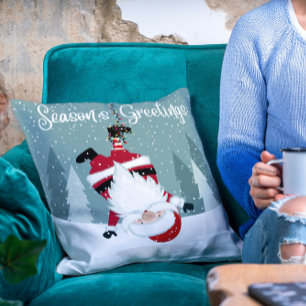 Cojín Decorativo Curioso Feliz Navidad Invierno Santa Claus