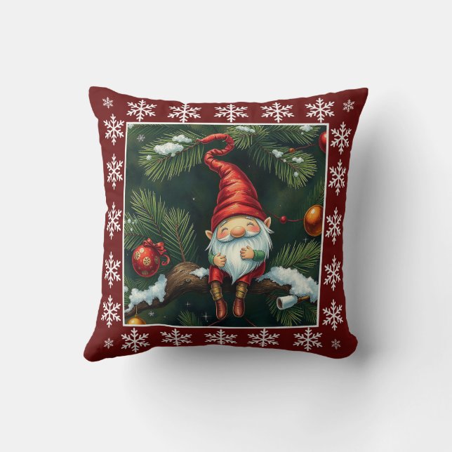 Cojín Decorativo Curioso invierno dulce y caprichoso Gnome escandin (Reverso)