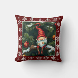 Cojín Decorativo Curioso invierno dulce y caprichoso Gnome escandin