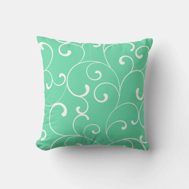 Cojín Decorativo Curlos musicales modernos Aqua (Anverso)