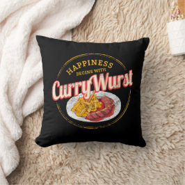 Cojín Decorativo Currywurst Retro Sausage Vintage Fries Francesas