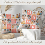 Cojín Decorativo Curte MOM Personalizado 12 Collages de fotos de ca<br><div class="desc">Celebra el notable viaje de la maternidad con nuestro Modern MOM Collage de fotos Pillow, una deliciosa mezcla de estilo, sentimiento y personalización. Esta almohada encantadora es el regalo perfecto del Día de la Madre, capturando recuerdos preciosos en un diseño audaz y moderno que las madres adorarán. Product Features: Bold...</div>
