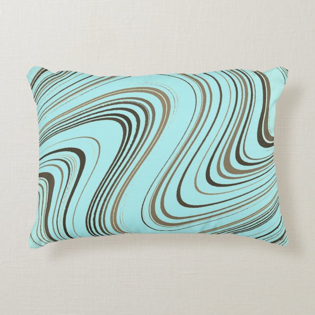 Cojín Decorativo Curva de oro y turquesa rusa (Anverso)