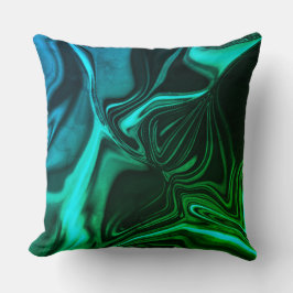 Cojín Decorativo Curva y dobla el efecto cyan nickled y greenleaf
