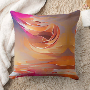 Cojín Decorativo Curvando Geo Swirling Lines Warm Toned