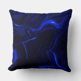 Cojín Decorativo Curvas azuis em imagem azul escura.