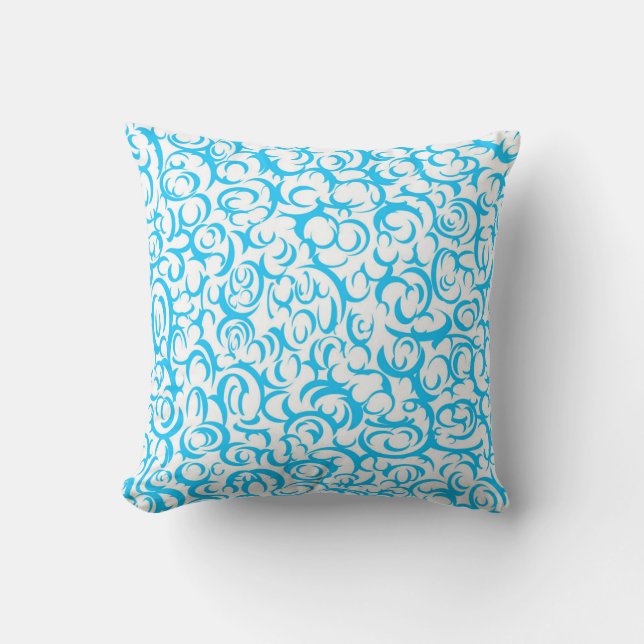 Cojín Decorativo Curvas azules claras (Anverso)