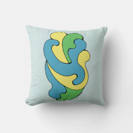 Cojín Decorativo Curvas de abrazo (amarillo, azul, verde)