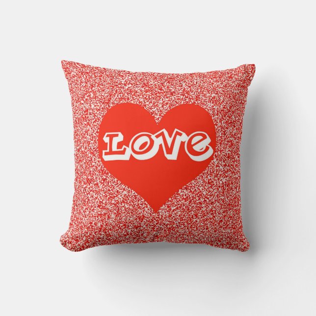 Cojín Decorativo Cushion con el corazón de amor rojo (Anverso)